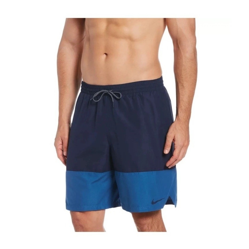 Nike Swim‎ Split Volley Swim Shorts Mens 4XL NESSB488-444 Blue Trunks New